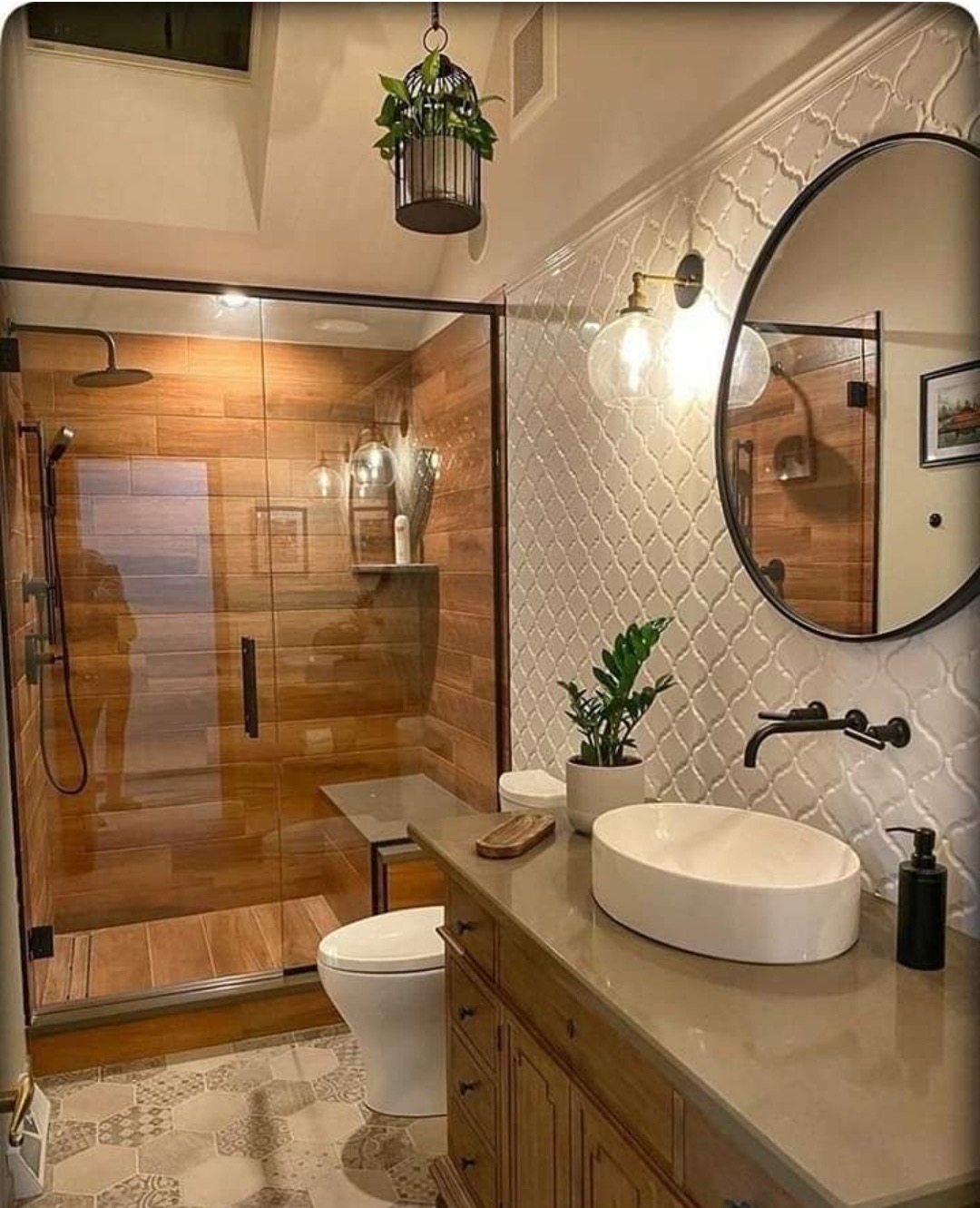 Stone and clay bathroom